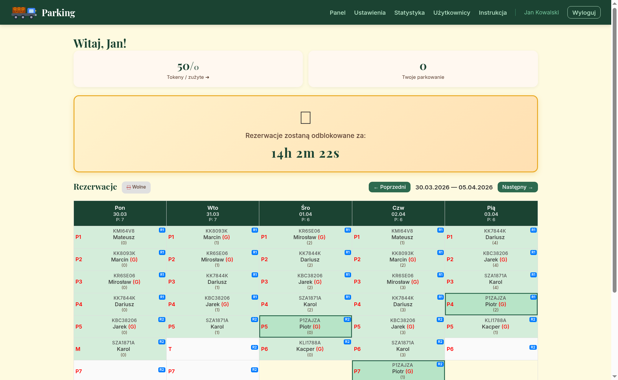 Kalendarz — bieżący tydzień